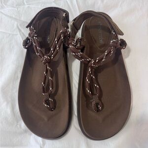 Jeffrey Campbell  Brown Rope T-Strap Sandals